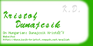 kristof dunajcsik business card